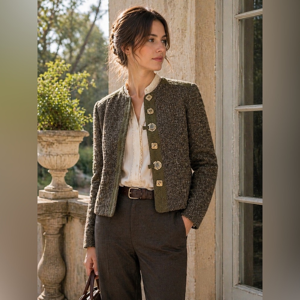 Hagro Country Tweed Blazer Jacket 42 Wool Blend
